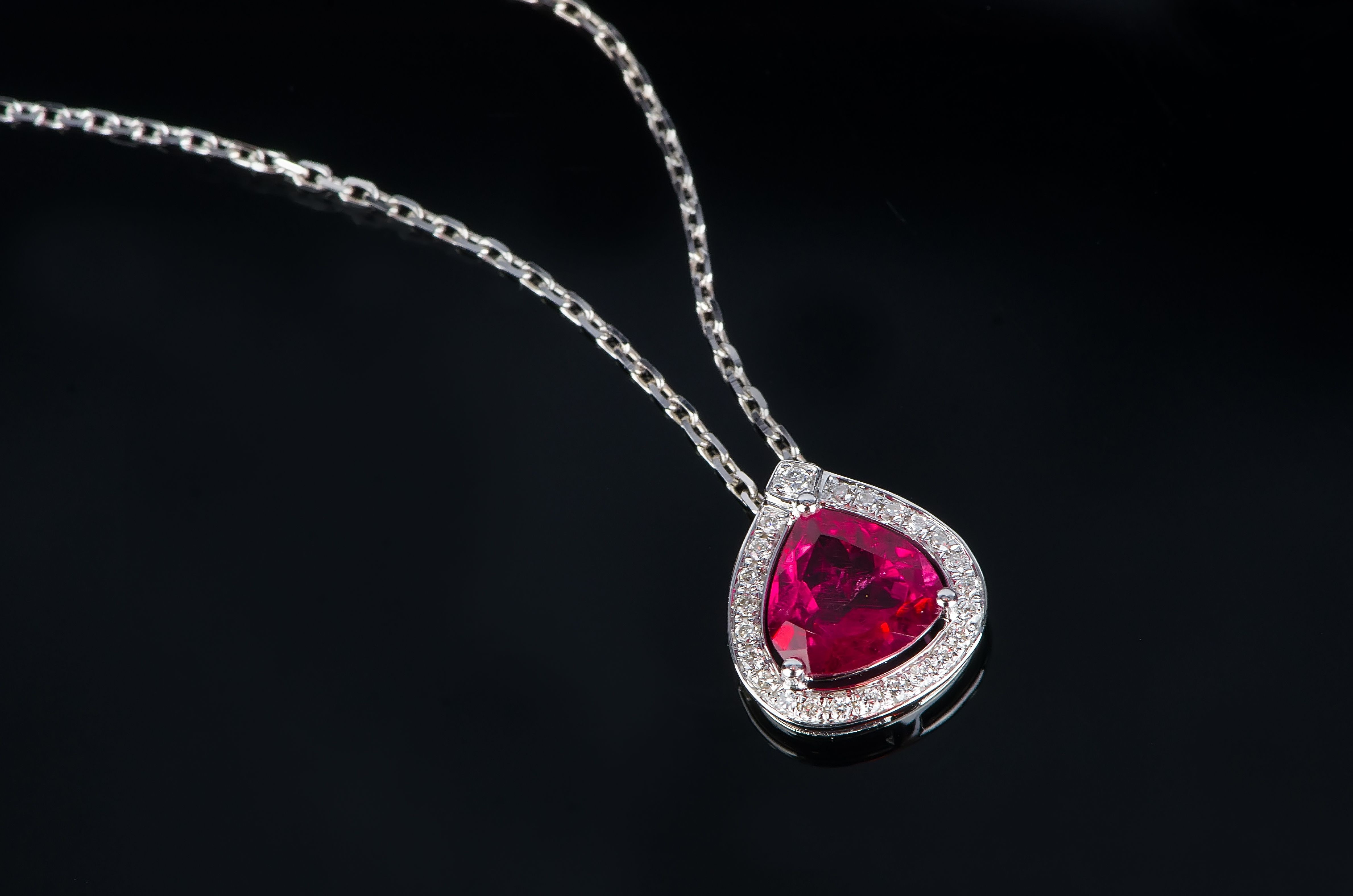 18k金红碧玺水滴戒指/耳吊/吊坠angiebella