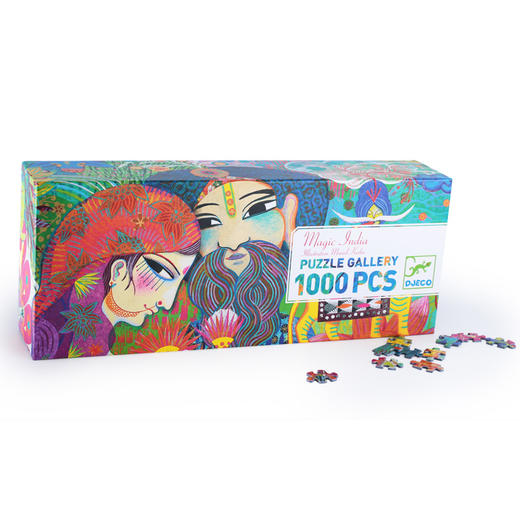 djeco进口儿童益智拼图1000片平面纸质高难度7-8-9-10魔幻印度 商品图1
