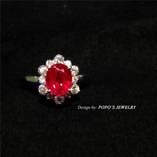 【每日特选】Pt900铂金缅甸红宝石钻石戒指(预约看货) 商品图7