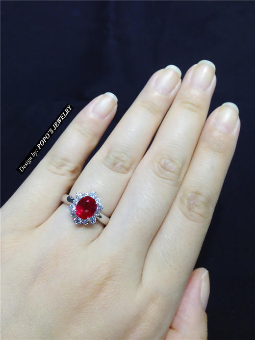 【每日特选】Pt900铂金缅甸红宝石钻石戒指(预约看货) 商品图1