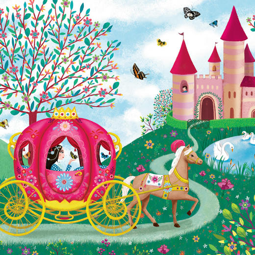 djeco公主马车小孩儿童平面拼图儿童益智4女孩5-6岁纸质智力玩具 商品图0