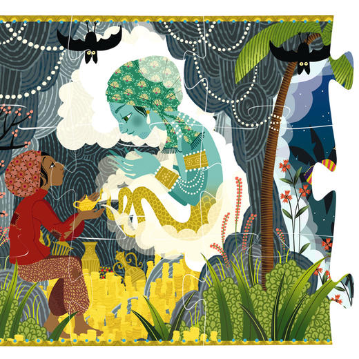 Djeco阿拉丁神灯07281儿童平面童话故事拼图大块幼儿宝宝早教益智 商品图3