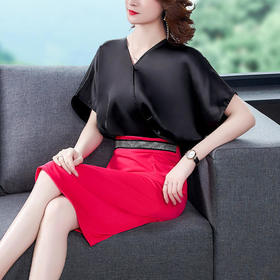 HT-BH-312-2813-2081优雅时尚气质显瘦假两件连衣裙