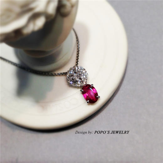 【每日特选】Pt900铂金红宝石钻石项链(预约看货) 商品图3