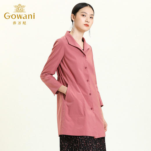 乔万尼风衣秋季新品气质流行收腰单排扣中长外套ES3A552 商品图2