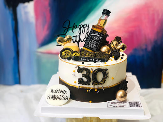 【酒瓶】生日蛋糕 酒瓶造型蛋糕 男友老爸生日蛋糕 广州同城