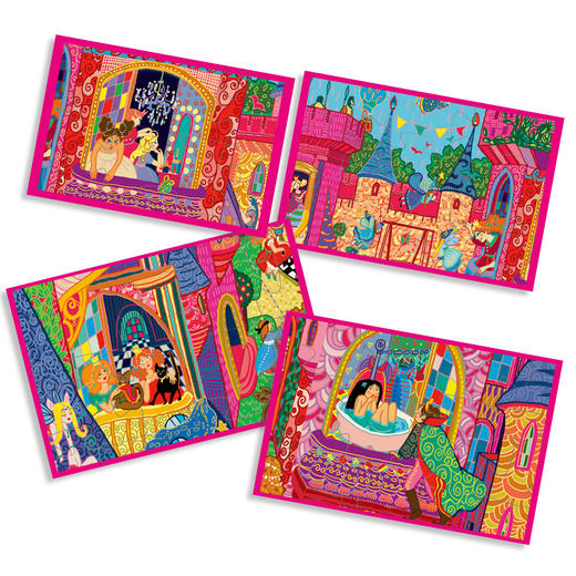 djeco仙女公主城堡女孩54片益智大块平面拼图4-5-6岁智力玩具礼盒 商品图2