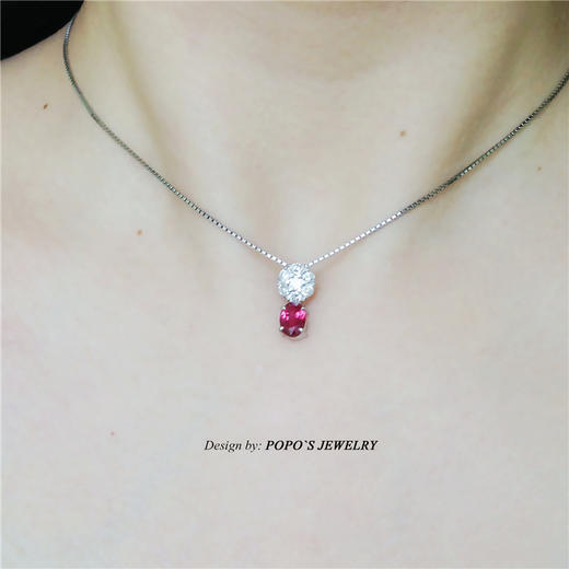 【每日特选】Pt900铂金红宝石钻石项链(预约看货) 商品图7