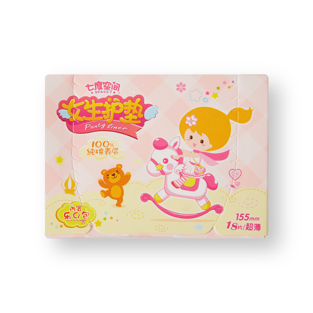 七度空间 纯棉表层女生护垫  18片155mm