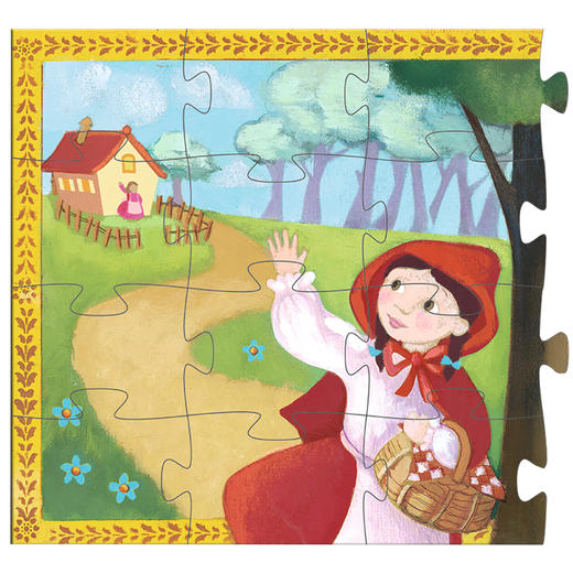 djeco小红帽儿童平面拼图3益智女孩大块4-5-6岁36片纸质玩具动脑 商品图1