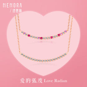 小礼物（微笑）玫瑰色18K金钻石项链KN265201