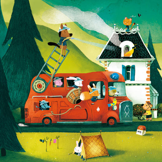 djeco儿童消防车交通工具早教平图拼图智力启蒙3-4岁宝宝16片男孩 商品图4