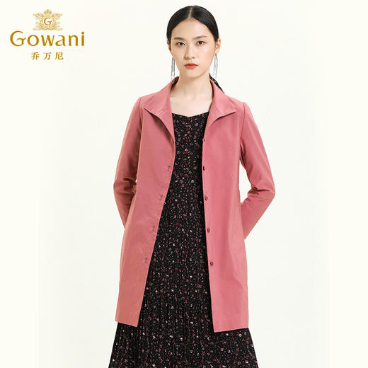 乔万尼风衣秋季新品气质流行收腰单排扣中长外套ES3A552 商品图1