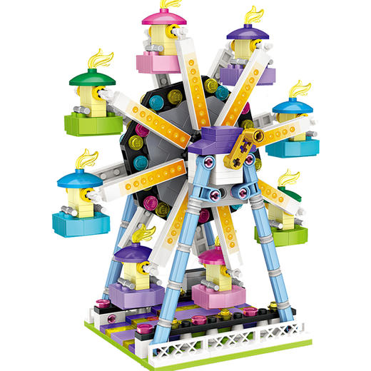 1718 摩天轮 609钻石小颗粒积木 迷你游乐园拼装益智玩具 俐智loz