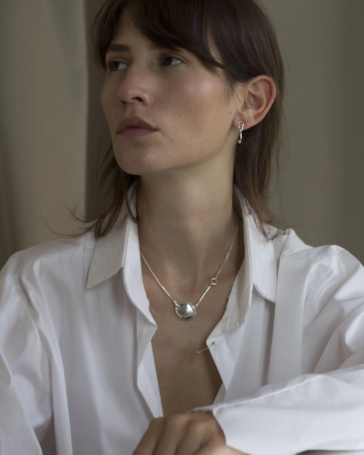 knobbly 20aw 纯银小号盒式吊坠项链