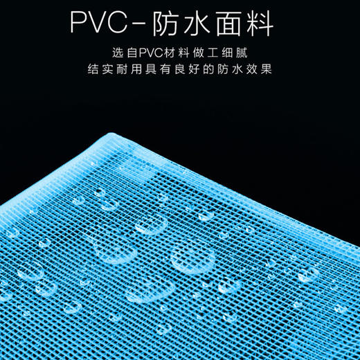 百仓 银子通 PVC网格 拉链袋 A4大号文件袋 蓝色 商品图1