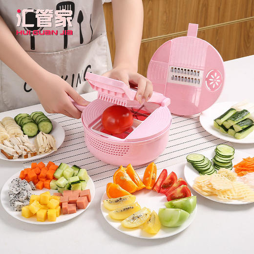 【全套厨房所需切割刨丝器】厨房切菜器切丁器 切丝切片水果分割器大号升级收纳盒 商品图1