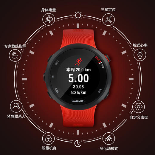 Garmin佳明Forerunner 45 光电心率GPS多功能跑步运动手表 商品图2