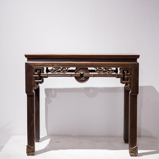 清红木拱璧纹半桌