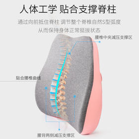 【记忆棉护腰靠垫】办公室腰靠居家布艺腰枕靠枕