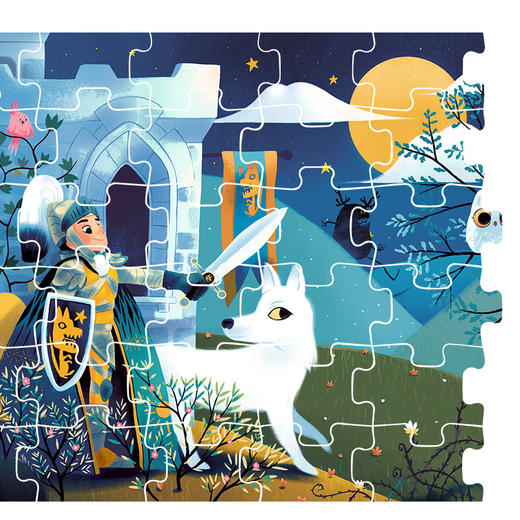 法国djeco幼儿大块拼图月亮勇士儿童3-4-5岁益智小孩智力启蒙玩具 商品图3