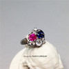 【每日特选】Pt900铂金红蓝宝钻石戒指耳钉套装(预约看货) 商品缩略图7