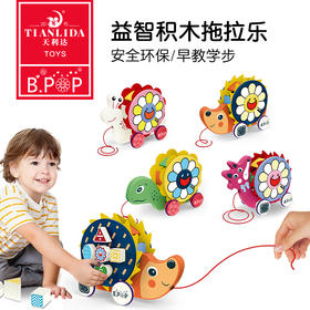 天利达天恩嘟乐学步积木拖拉乐玩具婴儿益智爬行手拉动物宝宝助步