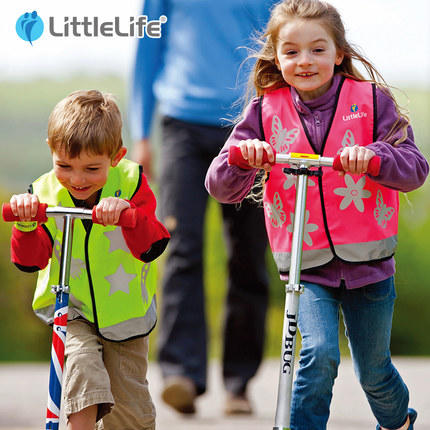 （超值）英国LittleLife儿童反光马甲户外安全荧光防撞服学生小孩骑行背心 商品图0