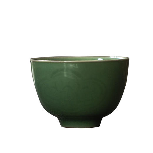 茶香记  弟窑老梅子青 手工杯  刻花杯 青碧莹润  品茗杯 商品图4