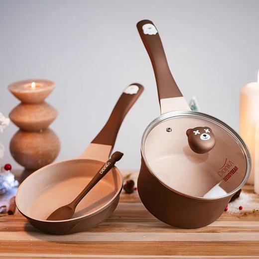 （超值）韩国didnika迪迪尼卡 乖乖熊辅食锅小奶锅 煎锅套装 商品图0