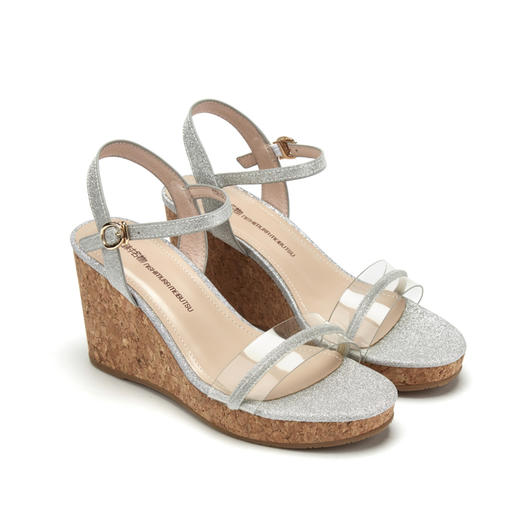 西村名物春夏新品条带坡跟凉鞋X29BG22411 商品图0