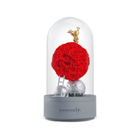 ROSEONLY诺誓 永生玫瑰-水晶之恋系列 甜心兔的玫瑰星球-音乐钟罩