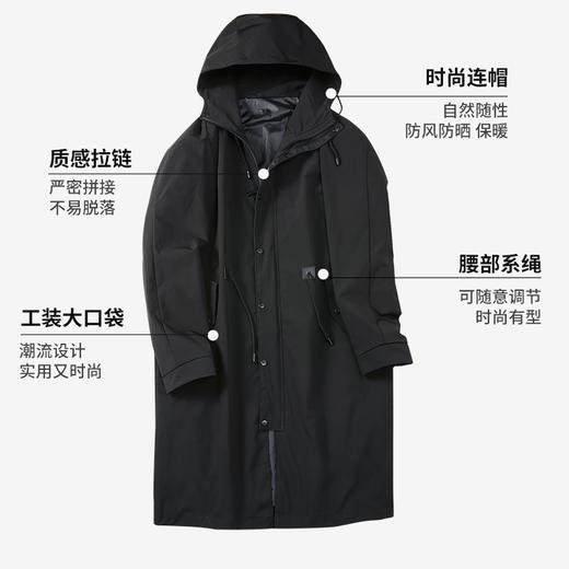【新款DX】大依优型大码男士风衣加肥加大码胖子宽松休闲中长款外套春秋新肥佬男士上衣 商品图3