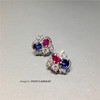 【每日特选】Pt900铂金红蓝宝钻石戒指耳钉套装(预约看货) 商品缩略图8