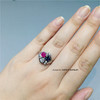 【每日特选】Pt900铂金红蓝宝钻石戒指耳钉套装(预约看货) 商品缩略图2