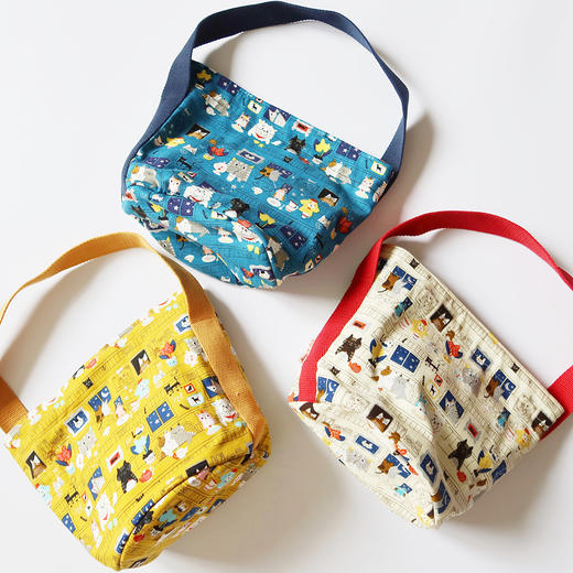 HUGOJIRO圆桶手提包插画猫咪食堂 商品图0