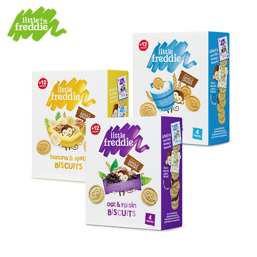 （超值）英国小皮little freddie  欧洲原装进口宝宝磨牙全谷物饼干 80g 商品图0