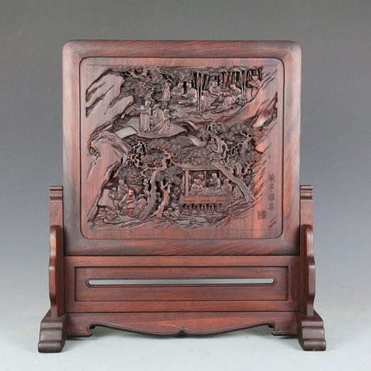 兰亭雅集酸枝大号简座插屏 商品图0