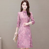 YW-KED91285复古立领，长袖气质改良版刺绣连衣裙 商品缩略图0