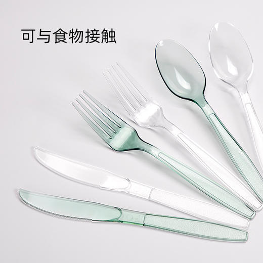 喇叭花一次性刀叉勺PS硬塑料勺长柄西餐叉子勺子牛排刀1000支水果沙拉勺 商品图1