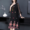 XTH-民族风宽松大码绣花连衣裙 商品缩略图1