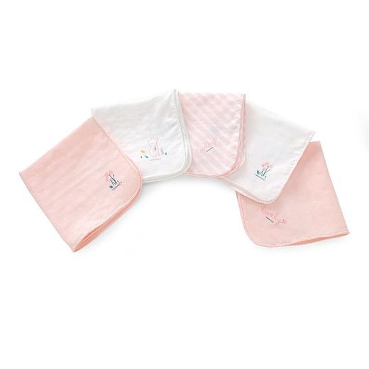 英氏婴儿纱布方巾纯棉餐巾手帕5件装YMJCJ00009A01 YMJCJ00010A01 商品图5