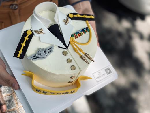 【军装蛋糕】顾客可提供军装照片，半翻糖一比一定制奶油蛋糕八一建军节 商品图2