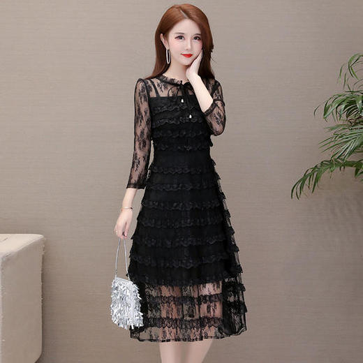 YWE-KSF19A556新款时尚减龄气质优雅连衣裙 商品图2