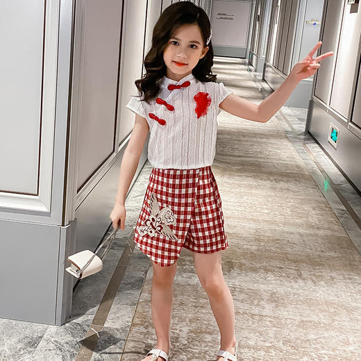 XRX-LMTH-X22女童网红如意套装   洋气汉服短裙小女孩时尚两件套 商品图2