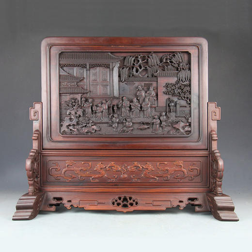 五福临门°酸枝精座&简座插屏 商品图1