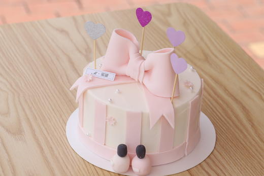 粉萌蝴蝶结（全翻糖配件可食用 提前一天以上预订） 商品图0