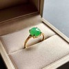 冰种阳绿翡翠蛋面戒指18k黄金镶嵌 商品缩略图5