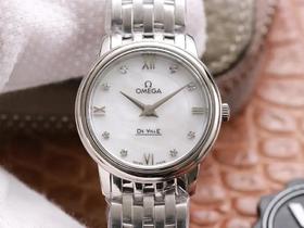 ZF欧miga蝶飞石英系列腕表，尺寸27.4mm，指针与刻度均PVD18K玫瑰真金，采用与正品一致的欧米茄 1376石英机芯，女士腕表，钢表带，密底，石英机芯