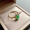 冰种阳绿翡翠蛋面戒指18k黄金镶嵌 商品缩略图6